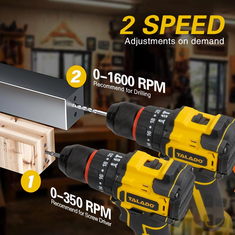 21V สว่านไร้สายไร้แปรงถ่าน 35N.M แรงบิดสูงเปลี่ยนแบตเตอรี่ Power Drill สำหรับ Daily Repair &amp; Renovation