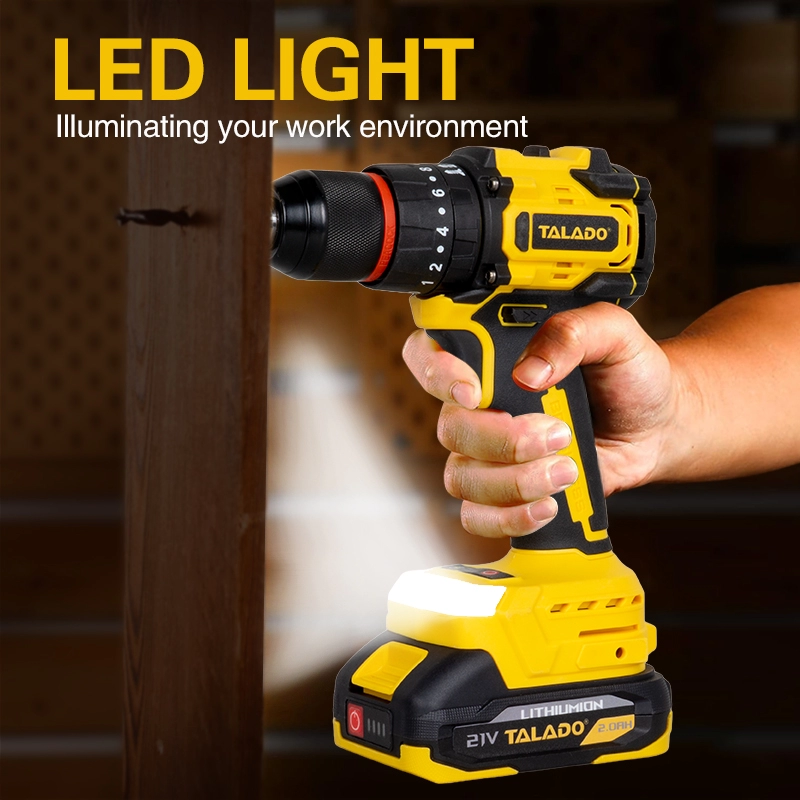 21V สว่านไร้สายไร้แปรงถ่าน 35N.M แรงบิดสูงเปลี่ยนแบตเตอรี่ Power Drill สำหรับ Daily Repair &amp; Renovation